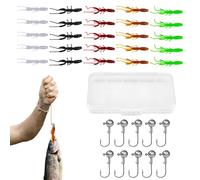 Kustimantu Leurres Souples pour la Pêche au Bar - Kit Leurres Souples Truite Arc-en-avec Hameçons Intégrés - Équipement de Leurre Nageur Réaliste pour Eau Salée Eau Douce Lac Mer Extérieur Truite et