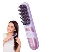 Kustimantu Lisseur à cheveux sans fil, brosse à friser sans fil, fer à friser portable 2 en 1 sans fil avec 3 températures réglables
