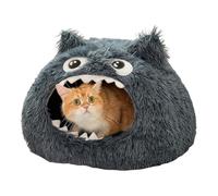 Kustimantu Lit Caverne pour Chaton | Design Maison avec Gueule Ouverte,Caverne pour Animal De Compagnie Lavable avec Coussin Lavable | pour Chaton, Petit Animal, Intérieur, Extérieur, Domicile,
