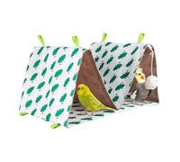 Kustimantu Lit pour oiseaux pour cage, tente à deux grottes - Lit de repos triangulaire respirant pour jouer au sommeil