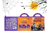 Kustimantu Livre d'autocollants - Halloween créatif - Pour - de bricolage - Activités pour filles de 3 à 6 ans - Voyages en vion, jeux de fête