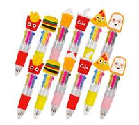 Kustimantu Lot de 10 stylos à encre gel - 4 couleurs - Mécanisme à pression - Avec boutons individuels - Pour l'école, l'enseignement à domicile - Ergonomiques - Pour et étudiants de 5 à 10