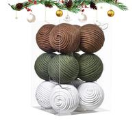 Kustimantu Lot de 12 boules de Noël suspendues en coton rustique pour salle de bain, maison, couloir, école, bureau, fête, anniversaire, chambre