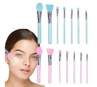 Kustimantu Lot de 14 pinceaux de maquillage en silicone, applicateurs de fard à paupières, kit d'application de crème et de résine époxy