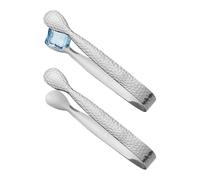 Kustimantu Lot de 2 pinces à glace pour congélateur - En acier inoxydable - Petite pince à apéritif - Pour tranches de citron, buveurs de thé, amateurs de café, boulangerie, restaurant, hôtel, club