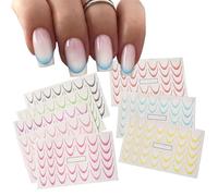 Kustimantu Lot de 8 autocollants pour ongles français - Dégradé de couleur - Dégradé de couleur - Manucure française - Accessoires de design d'ongles pour la maison, le salon, la, les