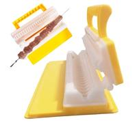 Kustimantu Machine à brochettes | Moule manuel pour brochettes de viande, barbecue, moule rapide pour façonner la viande sans effort pour barbecue, camping, jardin, pique-nique, barbecue en plein air