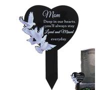 Kustimantu Marqueur funéraire pour monuments commémoratifs - commémorative en forme de cœur - étanche noire - Décoration de souvenir pour parents et décédés, Siehe Beschreibung, Fer