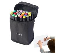 Kustimantu Marqueurs artistiques, marqueurs à double pointe pour affiches et travaux manuels, kit de matériaux d'art avec plumes et sac de rangement pour adultes, artistes, école,