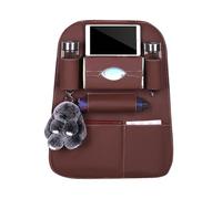 Kustimantu Organiseur de siège de voiture, tapis de marche arrière pour enfants, avec poches de rangement, en cuir synthétique, accessoires de rangement pour sacs de voiture, bouteilles d'eau