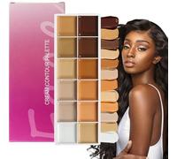 Kustimantu Palette De Fond De Teint, Palette De Contour Crème 12 Couleurs, Correcteur Teint & Cernes Femmes Matures pour Voyage Mariage Soirée Bureau Rendez-vous