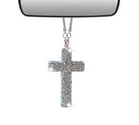 Kustimantu Pendentif en forme de avec strass pour voiture, décoration chrétienne pour maison, église, famille, chambre, salle de séjour, intérieur
