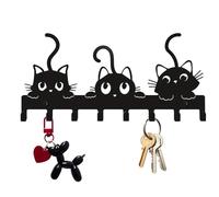 Kustimantu Porte Clef Mural Crochets avec Motif Chat Porte Clés Accroche Clé Patere Murale 8 Crochet Patères Porte Manteau pour Porte pour Boite a Clefs Murale Decorative la Maison Crochets(Avec Vis)