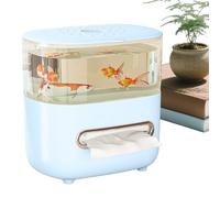 Kustimantu Porte-mouchoirs, aquarium avec trou d'alimentation, couverture moderne pour mouchoirs décoration d'aquarium | pour décoration de maison, salon, chambre, cuisine, bureau, table