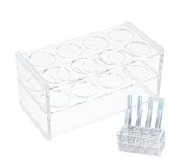 Kustimantu Porte-tubes à essai | Cadre de tube de laboratoire polyvalent | Boîte de rangement acrylique à 8 ouvertures pour laboratoire Stockage Organisation Science Leçons