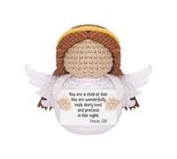 Kustimantu Poupée au crochet - Ange joyeux - Jolie poupée de motivation - Décoration de bureau - Cadeau personnel pour anniversaire, enseignant, amis, femmes et hommes