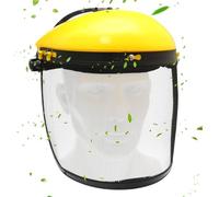 Kustimantu Protection complète du visage | Protection de sécurité | Protection réglable avec visière métallique et adaptateur pour casques de protection pour le jardinage, la sylviculture, les travaux