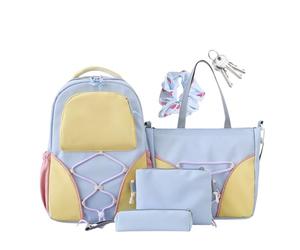 Kustimantu Sac à dos étudiant | Ensemble de 4 Sacs Messenger | Trousse Sac à Dos de Grande Capacité pour les Étudiantes et les Adolescents pour L'école Étude Livres Enseignement Shopping