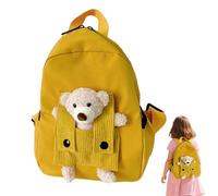 Kustimantu Sac à dos pour enfant, sac à dos de maternelle, sac d'école spacieux pour les excursions, le camping et la vie quotidienne, jaune, Siehe Beschreibung