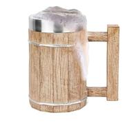 Kustimantu Seau à bière en forme de pierre à bière, gobelet à cocktail, style vintage, avec poignée, 600 ml, accessoire de boisson à double paroi, pour hommes, femmes