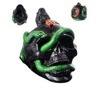 Kustimantu Sifflet fantôme tête de mort - Sifflet effrayant avec crâne et serpent pour Halloween, jouets pratiques style sombre pour fêtes costumées et maison hantée