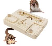 Kustimantu Souris d'alimentation pour jouets, jouets d'enrichissement de hamster | Distributeur de traitement de hamster en bois, jouets à mâcher pour petits animaux, accessoires éducatifs