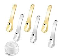 Kustimantu Spatule cosmétique en métal, 6 petites pelles réutilisables, applicateur de crème métallique, cuillère à crème hydratante, outils de beauté pour mélanger et mélanger