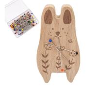 Kustimantu Support magnétique pour aiguilles à coudre - En bois - En forme d'animal - Avec cent aiguilles - Clip en métal polyvalent - Pour la maison, le salon, l'artisanat