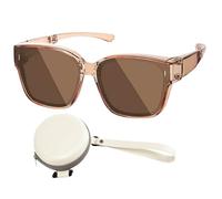 Kustimantu Surlunettes de soleil pour femme | Lunettes de soleil de sport pliables, de style léger pour conduite, plage, sports, Thé marron, Consulte la descripción