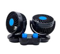 Kustimantu Ventilateur Pour Voiture Sans Climatisation | Double Tête 12V/24V pour Camion | Pièces Auto Pour Fenêtre Siège Arrière Tableau De Bord Camping Bateau Fourgon Toit