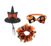 Kustimantu Vêtements pour statues d'oie | Costumes d'Halloween pour animaux de décoration | Ensemble chapeau orange nœud papillon et jupe décoration de fête pour terrasse Sculpture animale 58
