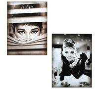 KUSTOM ART 2 magnifiques affiches série acteurs Hollywood Audrey HEPBURN sans cadre. Impression artistique sur papier couché 40 x 30 cm