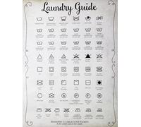 KUSTOM ART Affiche Décorative Murale Laundry Guide Guide des Symboles de Lavage de Machine à Laver Impression sur Carton 40x30cm Sans Cadre