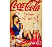 KUSTOM ART Affiche murale Coca Cola série Boissons avec Pin Up dans un style vintage sans cadre. Impression artistique sur papier couché 40 x 30 cm.