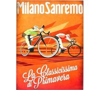 KUSTOM ART Affiche murale de la série d'événements sportifs (La classique cyclistique Milan-San Remo Sanremo) Impression artistique sur papier couché 40 x 30 cm sans cadre.
