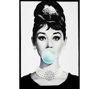 KUSTOM ART Affiche murale décorative Acteurs célèbres d'Hollywood Audrey Hepburn Chewing Gum Impression artistique sur papier couché 42 x 30 cm sans cadre