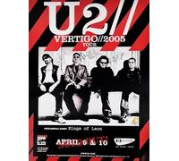 KUSTOM ART Affiche murale décorative série groupes musicaux célèbres U2 affiche Tour Vertigo 2005 Impression artistique sur papier couché 40 x 30 cm sans cadre