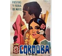 KUSTOM ART Affiche murale décorative Série Locandine Événements Espagne Fête Foire de Mai Cordoue 1968 Impression sur papier couché 40 x 30 cm sans cadre