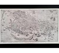 KUSTOM ART Affiche murale décorative série Villes célèbres Carte historique Venise Grande impression artistique sur carton 40 x 30 cm sans cadre