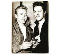 KUSTOM ART Aimant (aimant) Série Acteurs Célèbres Hollywood Elvis Presley James Dean Style Vintage de collection Impression sur bois 10 x 6 cm