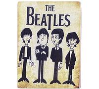 KUSTOM ART Aimant (aimant) The Beatles (chargement) style vintage de collection imprimé sur bois 10 x 6 cm