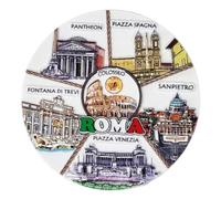 KUSTOM ART Aimant de réfrigérateur Rome Monuments les plus importants du Colisée Panthéon Fontaine de Trevi Aimant 3D en résine de collection 7 x 7 cm 763-10