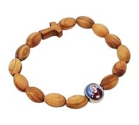 KUSTOM ART Bracelet religieux Saint Padre Pio avec croix en bois élégant et durable 800/1001 UL