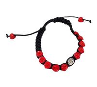 KUSTOM ART Bracelet religieux Saint Padre Pio couleur noir et rouge élégant et durable BI5I