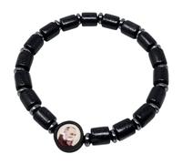 KUSTOM ART Bracelet religieux San Padre Pio en bois, couleur noir, élégant et résistant, 800/TM