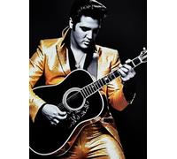 KUSTOM ART Elvis Presley Poster mural décoratif série chanteurs célèbres robe dorée impression artistique sur papier couché 40 x 30 cm sans cadre