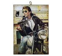 KUSTOM ART Happy Days Cadre de style vintage Fonzie (Henry Winkler) de la collection Impression laser sur bois, haute qualité, fabriqué en Italie, idée cadeau
