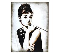KUSTOM ART Hollywood Audrey Hepburn Célèbre Série Acteurs Sans Cadre Impression sur Papier Enduit 40 x 30 cm