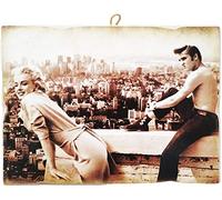 KUSTOM ART Marilyn Monroe & Elvis Presley Tableau de style vintage de collection imprimé sur bois (grand (30 x 40)
