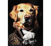 KUSTOM ART Poster décoratif mural série animaux Aristocatiques chien élégant Golden Retriever impression artistique sur papier couché 40 x 30 cm sans cadre